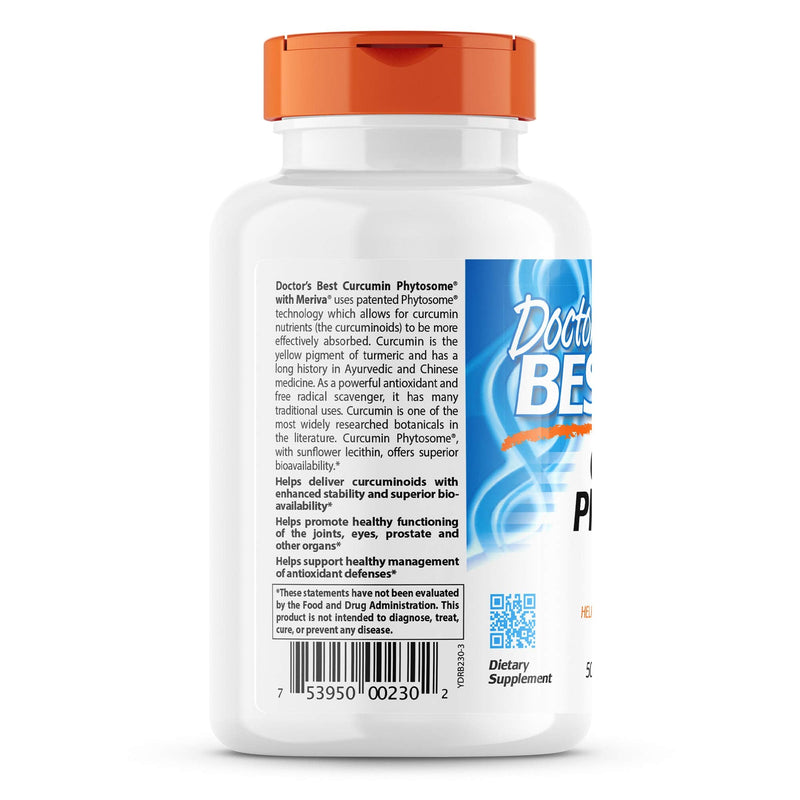 [Australia] - Doctor's Best Curcumin Phytosome with Meriva, Non-GMO, Vegan, Gluten Free, Soy Free, Joint Support, 500 mg 180 Veggie Caps (DRB-00230) 180 Count (Pack of 1) 