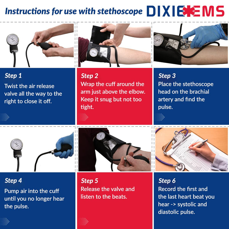 [Australia] - Dixie EMS Blood Pressure and Sprague Stethoscope Kit - Burgundy 