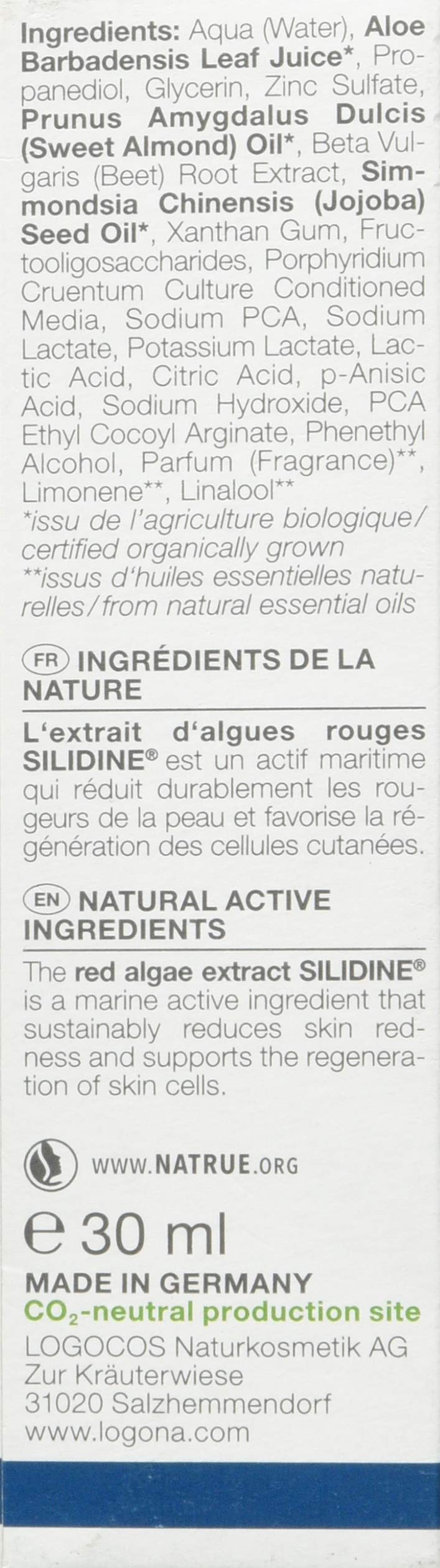 [Australia] - Logona Med Couperose Moisturizing Serum Red Algae Extract Silidine 