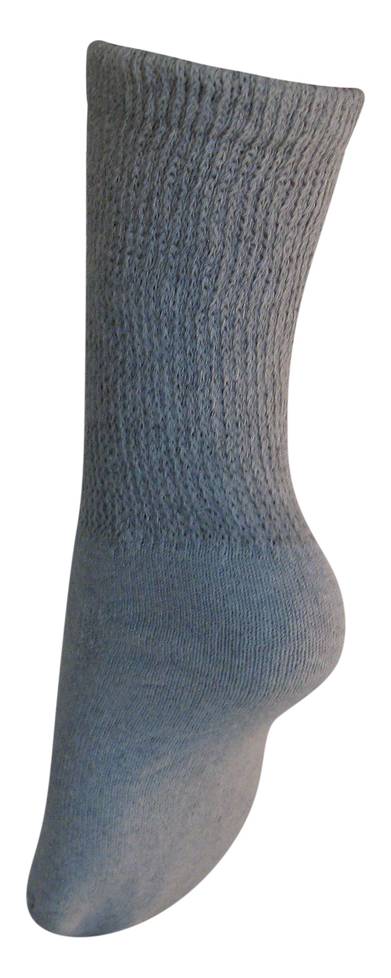 [Australia] - Diabetic Womens Crew Socks (3 Pack) 9-11, Gray, Made in The USA 