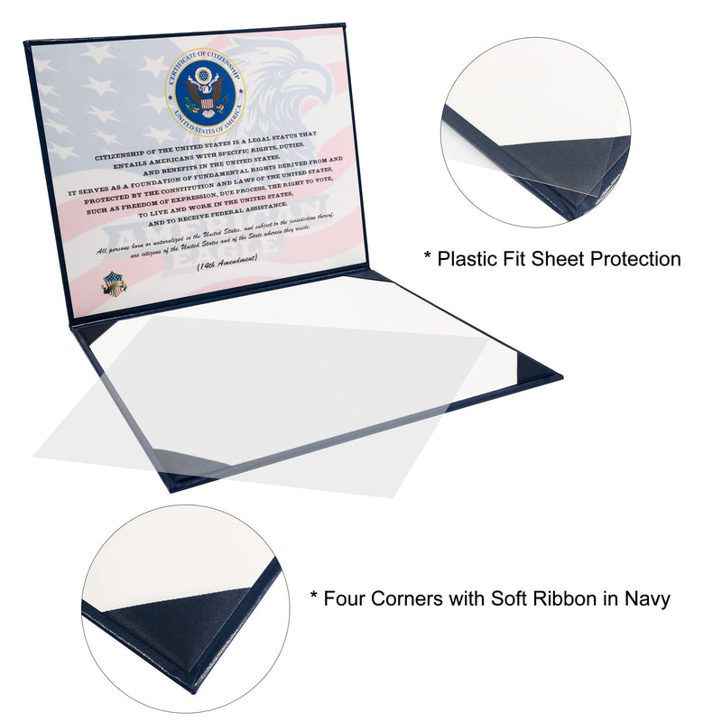 [Australia] - GraduatePro US Citizenship Certificate Holder 2022 Naturalization Padded Leatherette Cover with Golden Great Seal of The United States for American Gifts Faux Leather 