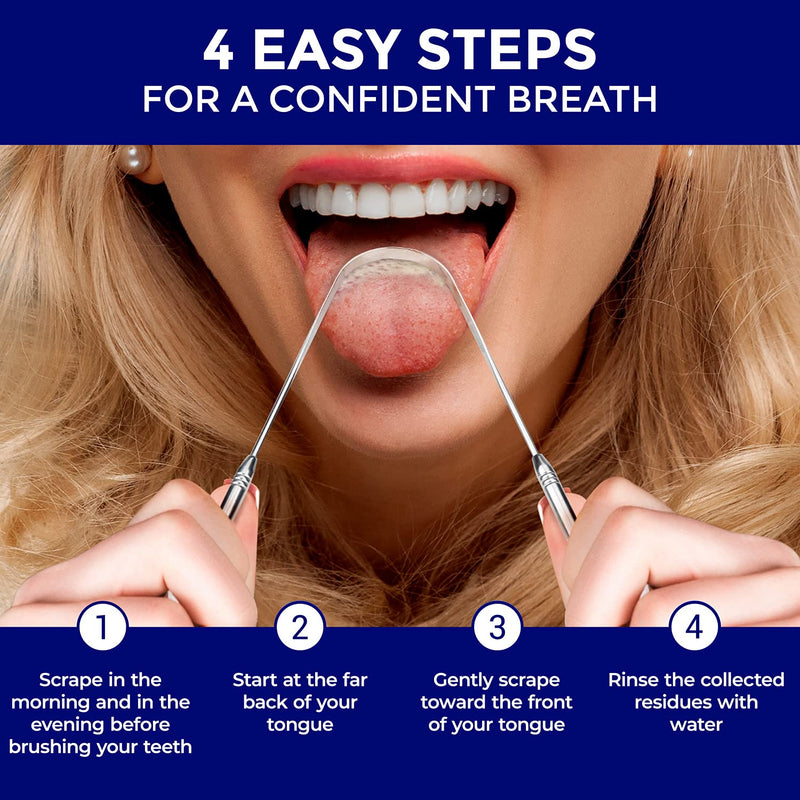 [Australia] - Tongue Scraper Stainless Steel | Three-Pack | Tongue Cleaner | for a Fresh Breath and Better Oral Health | Stainless Steel Tongue Scraper | Tongue Cleaner for Kids and Adults | ORAVIX 3 