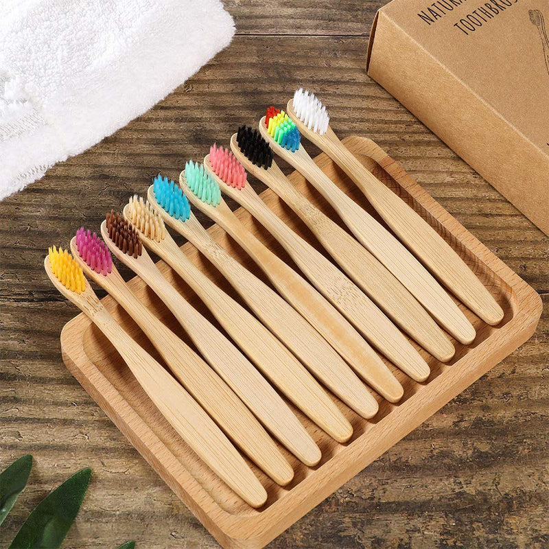 [Australia] - Yorgewd 10 Pack Kids Bamboo Toothbrush, Natural Children Toothbrushes Soft Bristles Ergonomic Biodegradable Handle Eco Toothbrush for Kids BPA Free 