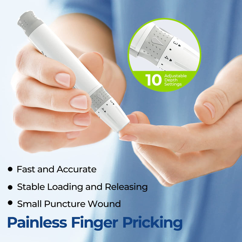 [Australia] - AUVON Blood Glucose Monitor Kit for Accurate Test, Diabetes Testing Kit with 100 Glucometer Strips, 100 30G Lancets and Lancing Devices, I-QARE DS-W Portable Blood Sugar Test Kit, No Coding Required 