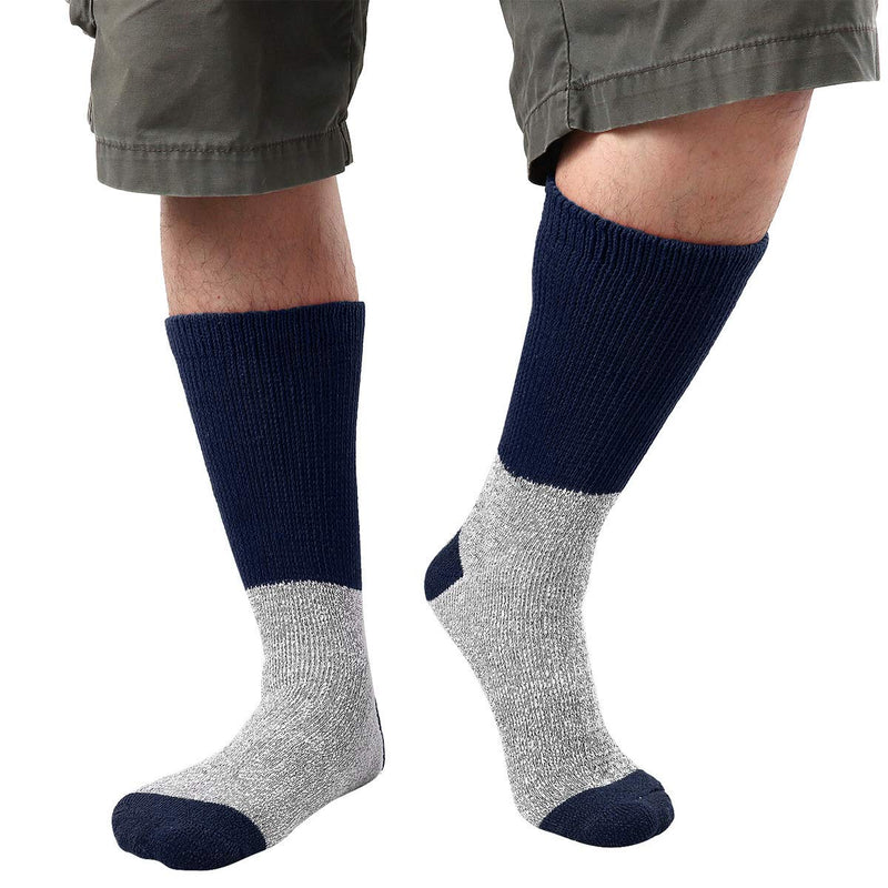 [Australia] - Doctor Recommend Thermal Diabetic Socks Keep Foot Warm Non-Binding Crew Socks For Men Women 3, 6 or 12-Pack 9-11 6 Pairs Assorted (Black, Grey, Navy) 