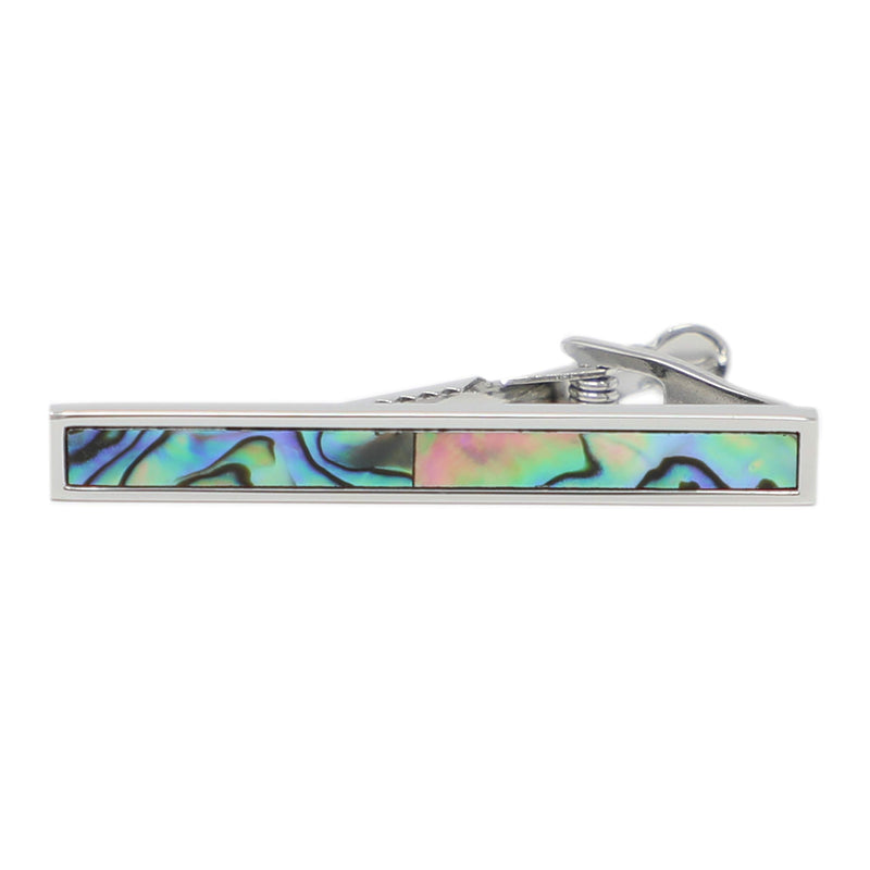 [Australia] - MENDEPOT Classic Stone Tie Clip 2 Inch Semiprecious Stone Tie Bar with Gift Box Men Abalone Tie Clip 