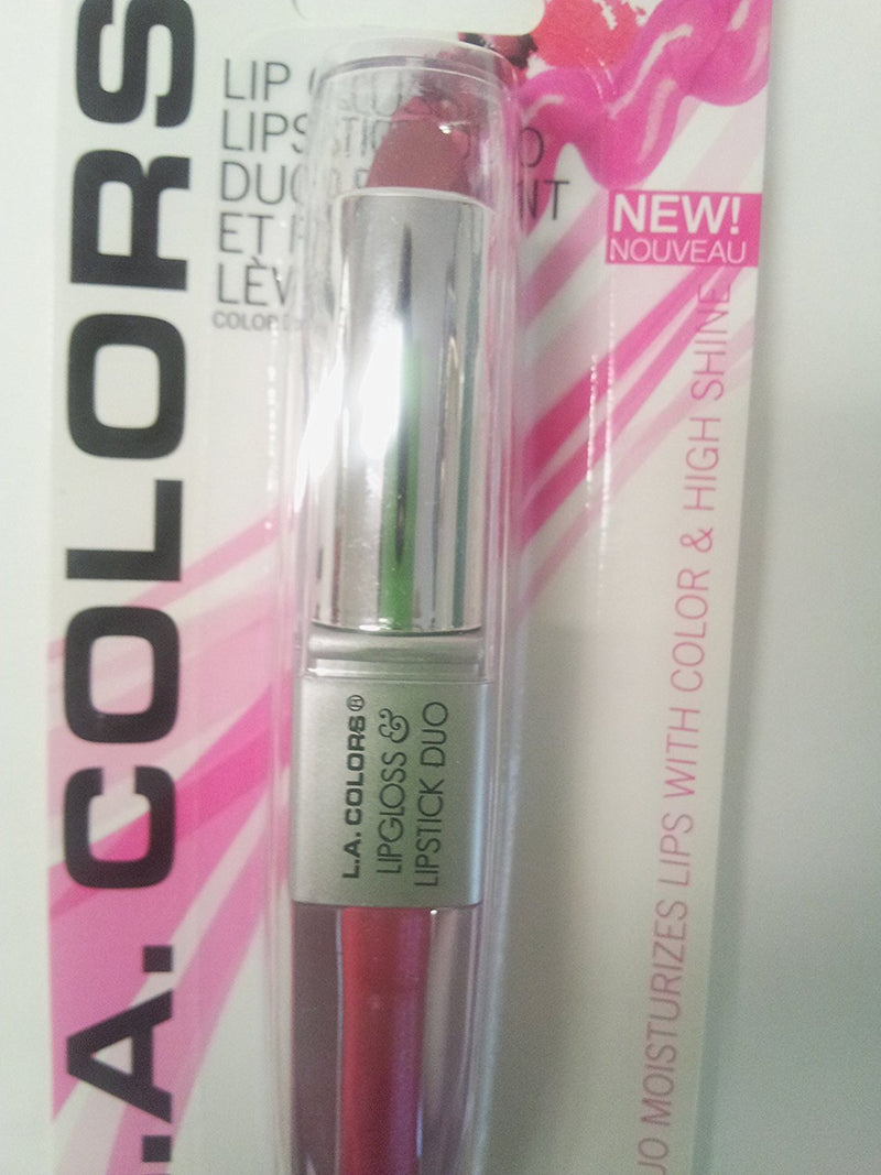 [Australia] - LA Colors Lip Gloss & Lipstick Duo, Moisturizes lips with natural color & high Shine, BLC823 Flushed 