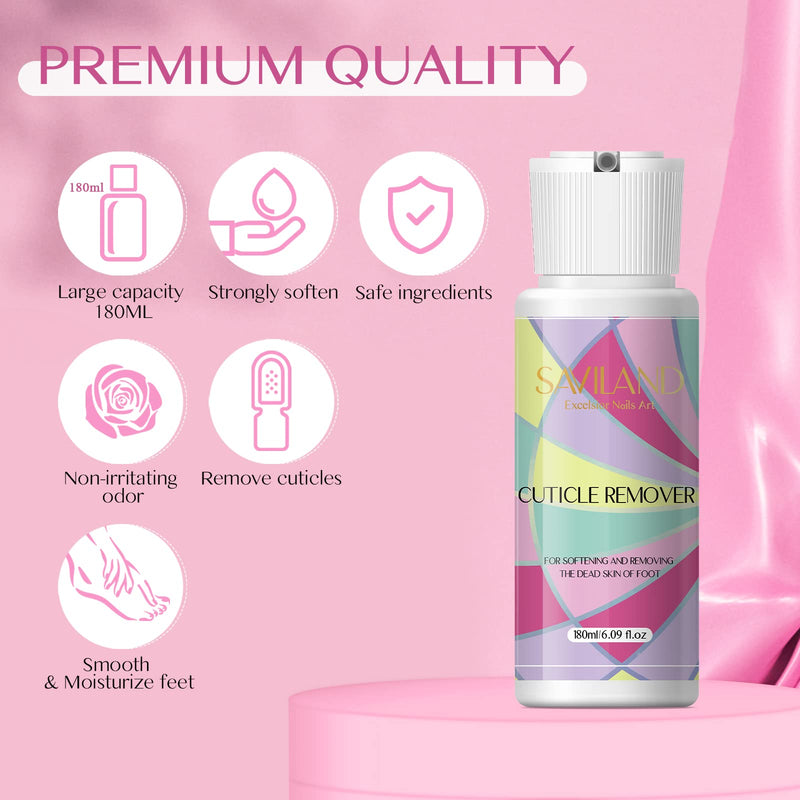 [Australia] - Saviland Callus Remover Kit for Feet - 180ML/6.09OZ Foot Callus Remover Cream with Pedicure Tools Foot Scrubber Professional Remover Heels Foot Care for Home Pedicure Care Salon Use 6.09OZ Callus Remover for Feet 