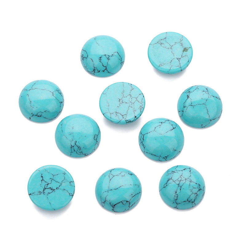 [Australia] - JJG 20pcs Round Stone Cabochons Flatbacks Turquoise Gemstone Dome Cameos, 4mm 