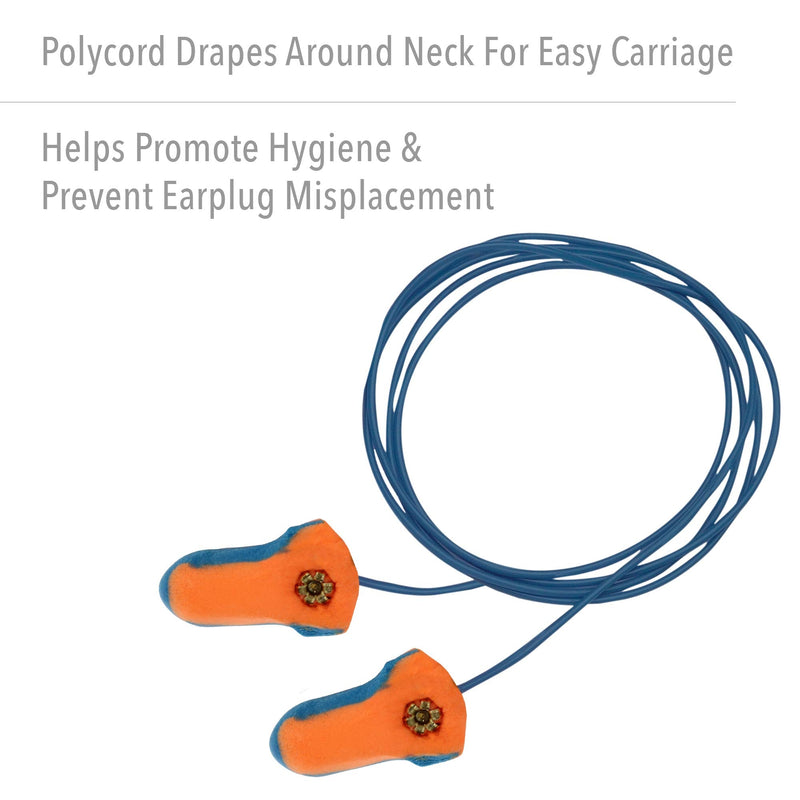 [Australia] - Howard Leight by Honeywell LT-30 100-Pair 32NRR Laser Trak Corded Single-Use Earplugs - Orange/Blue 100 Pairs 
