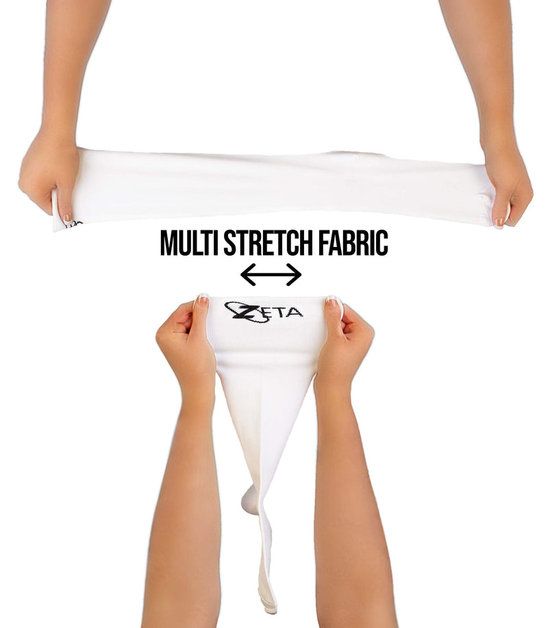 [Australia] - Zeta Socks XXXL Wide Plus Size Calf Compression, Soothing Comfy Gradient Support, Prevents Swelling, Pain, Edema, DVT, Large Cuffs, Stretch to 26 Inches, Unisex, for Flights (White, XXXL) 