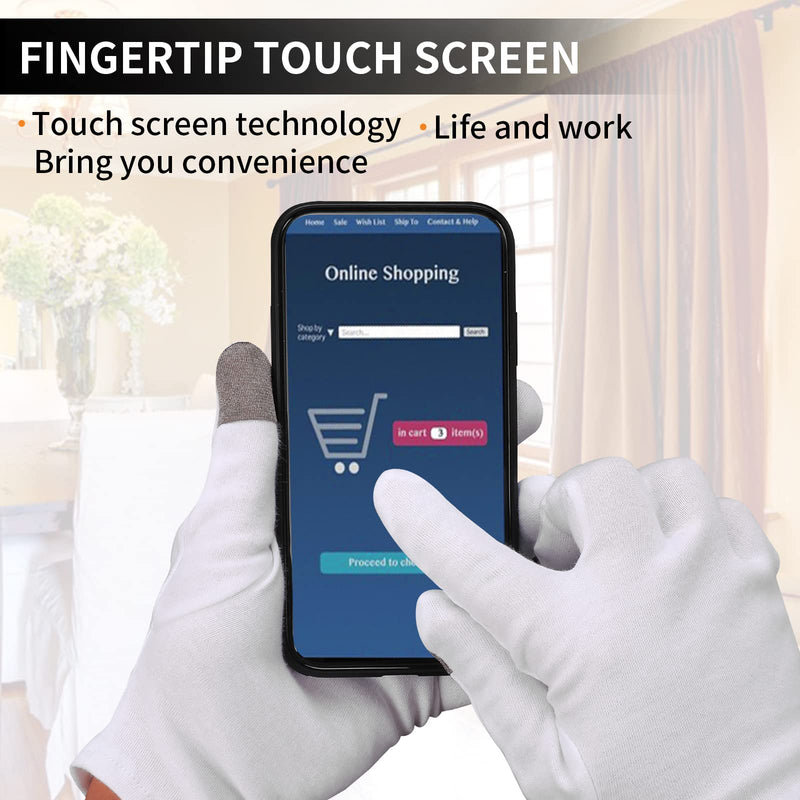 [Australia] - 1 Pairs Medium Touch Screen Moisturizing Gloves White Cotton Moisturizing Gloves for OverNight Bedtime Heal Eczema Sleeping Lotion Hand Spa Treatment Gloves Repair Rough Cracked Dry Chapped Hands Skin 1 pair 