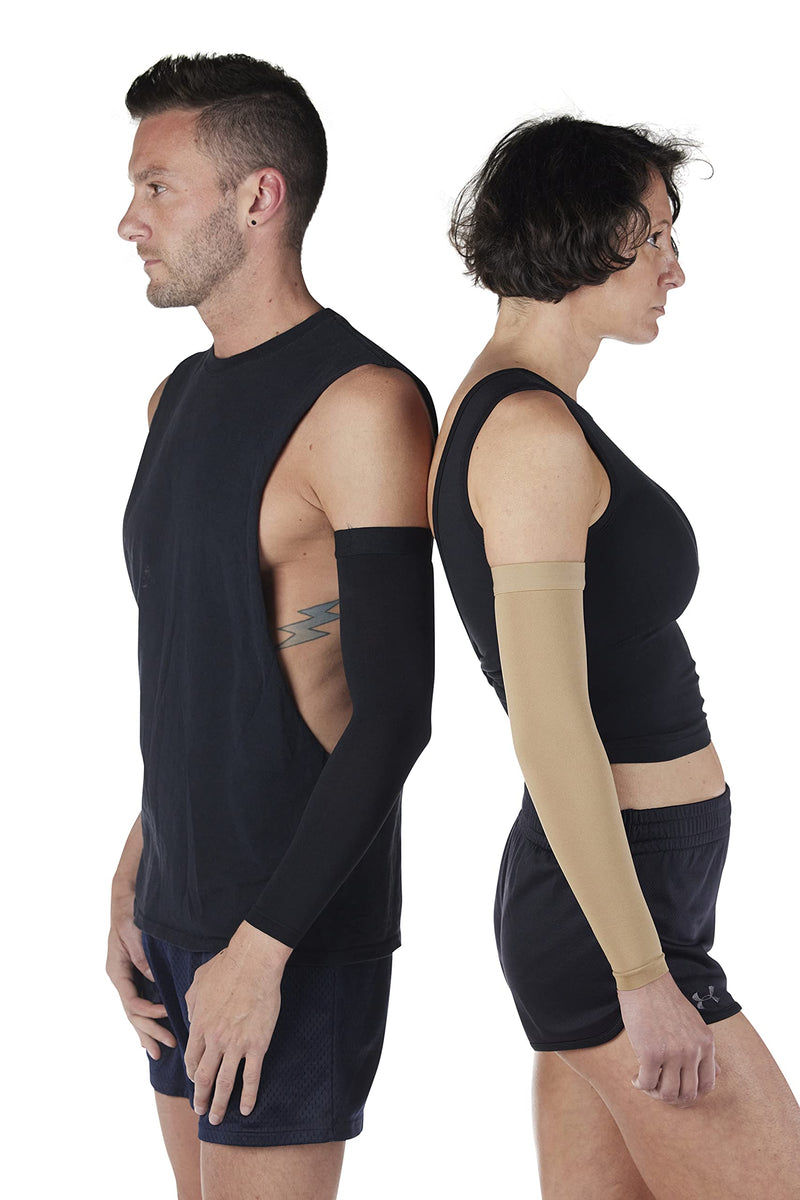 [Australia] - Mojo Compression Medical Opaque Lymphedema Compression Arm Sleeve - Wrist & Elbow - 20-30mmHg - Unisex - Black, XX-Large 