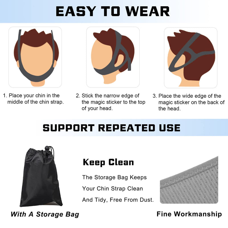 [Australia] - Forzacx Anti Snoring Chin Strap - Light Breathable Cpap Chin Strap Snoring Solution, Comfortable Chin Portion Widen Softer, Efficient Reduce Snoring, Adjustabl Sleep Chin Strap for Men Women - Grey 