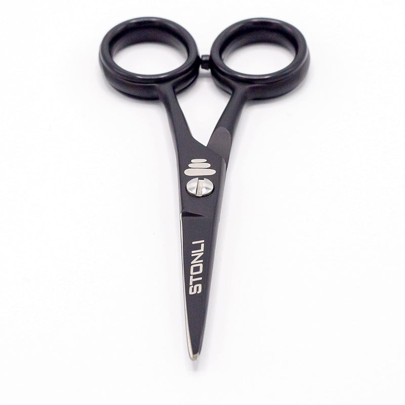 [Australia] - STONLI 4.5 inches Beard and Moustache Scissors - Ear and Nose Hair Trimming Stainless Steel Scissors, Safety Use for Eyebrows, Eyelashes, and Ear Hair 