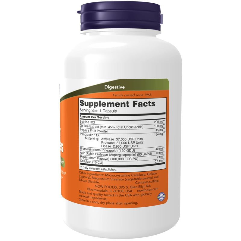 [Australia] - NOW Supplements, Super Enzymes, Formulated with Bromelain, Ox Bile, Pancreatin and Papain, Super Enzymes,180 Capsules 