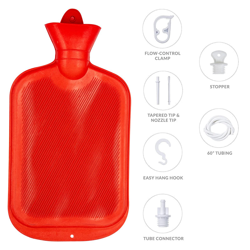 [Australia] - Enema Bag Kit 2 Quart Enema Bag with 5ft Long Hose, Multi-Size Tips and Controllable Water Flow Clamp for Colon Cleanse Enemas 