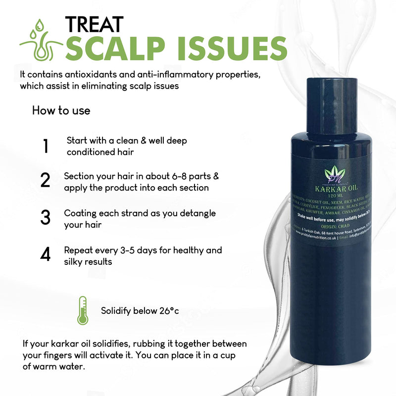 [Australia] - Authentic Karkar Oil 120 ml Traditionally made from Chad for Chebe Powder | Skin & Safe for All hair types - Straight | Wavy | Curly, Kinky, Thinning, Dry & Damage hair by Priddyfair Nutrition 