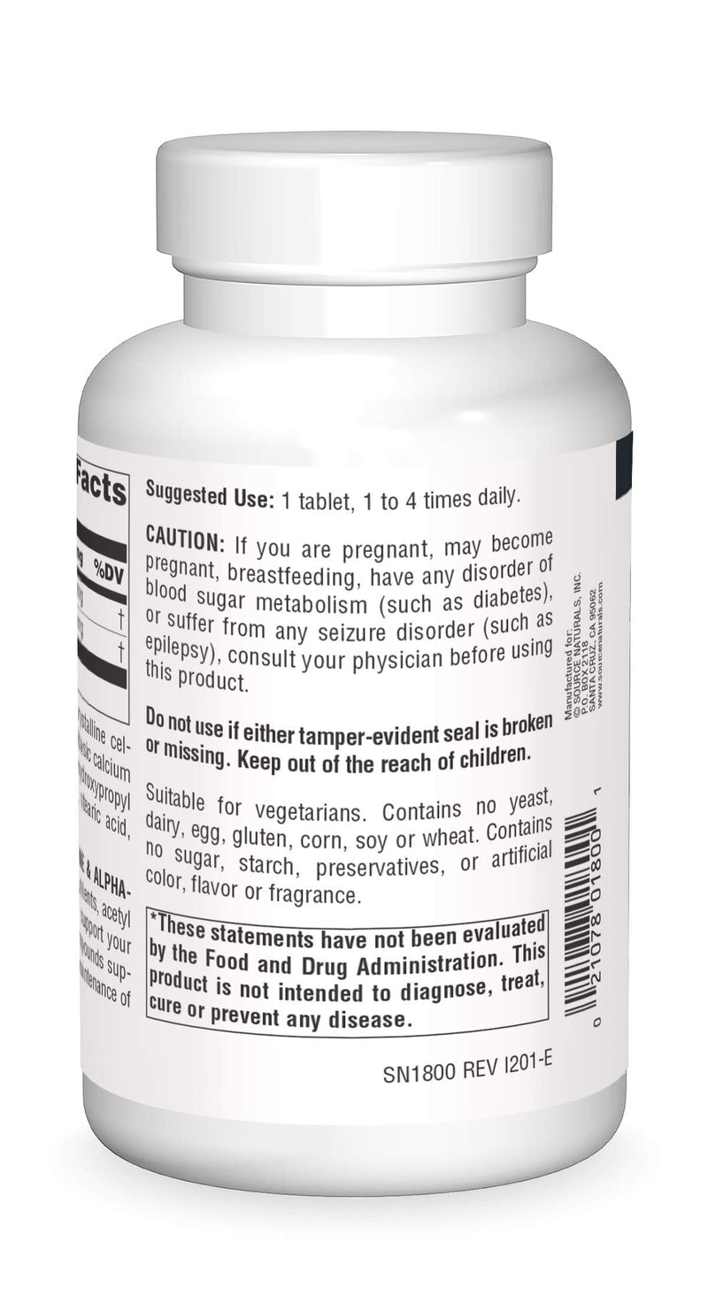 [Australia] - Source Naturals Acetyl L-Carnitine & Alpha-Lipoic Acid 650mg- 120 Tablets 120 Count (Pack of 1) 