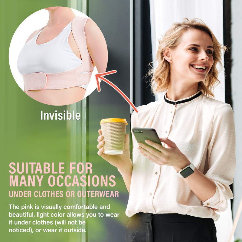 [Australia] - Posture Corrector for Women and Men, Vicorrect Adjustable Upper Back Brace for Clavicle Support and Providing Pain Relief from Neck, Shoulder, and Upper Back S-M (25"-35") Small/Medium 