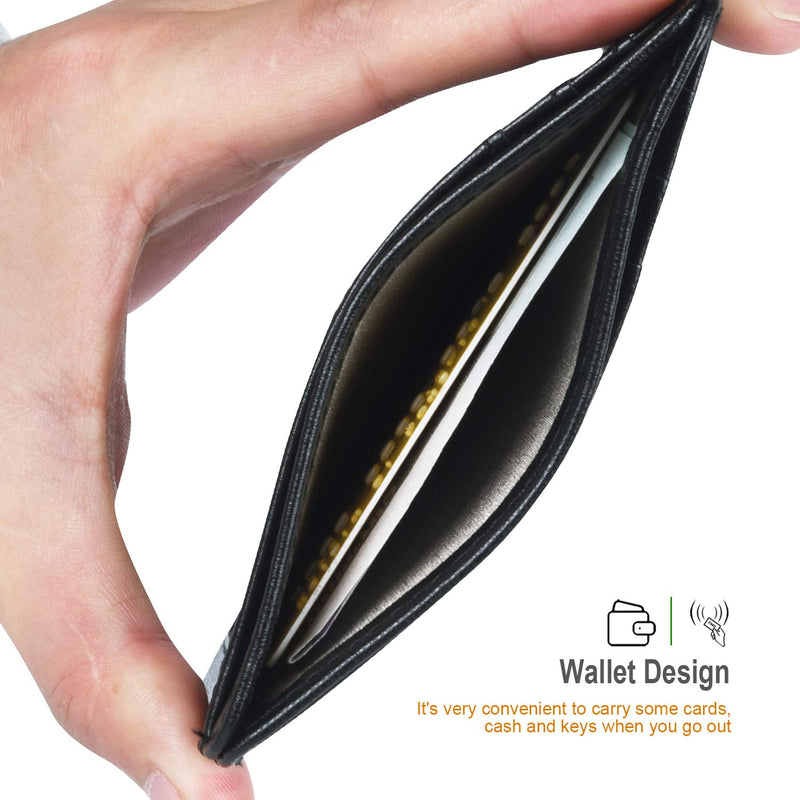 [Australia] - Teskyer Minimalist Wallet, Slim Wallet for Men Women, Credit Card Holder Wallet, RFID Blocking Front Pocket Wallet black 