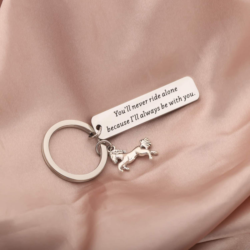 [Australia] - AKTAP Horse Memorial Gift You’ll Never Ride Alone Because I’ll Always Be with You Keychain Horse Jewelry Gifts for Horse Lovers Horse Memorial Keychain 