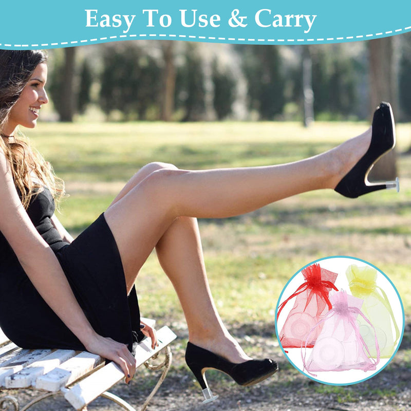[Australia] - 6 Pairs High Heel Protectors, Non-Slip Stiletto Heel Protectors for Shoes, Transparent Heel Stoppers for Grass Wedding Outdoor Garden, Small/Medium/Large 