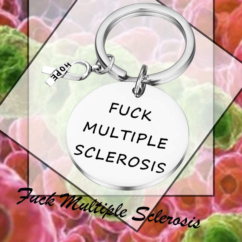 [Australia] - Lywjyb Birdgot Multiple Sclerosis Awareness Gift MS Survivor Gift MS Awareness Gift Cancer Awareness Inspirational Gift Cancer Fighter Gift MS Warrior Jewelry FUCK MS 