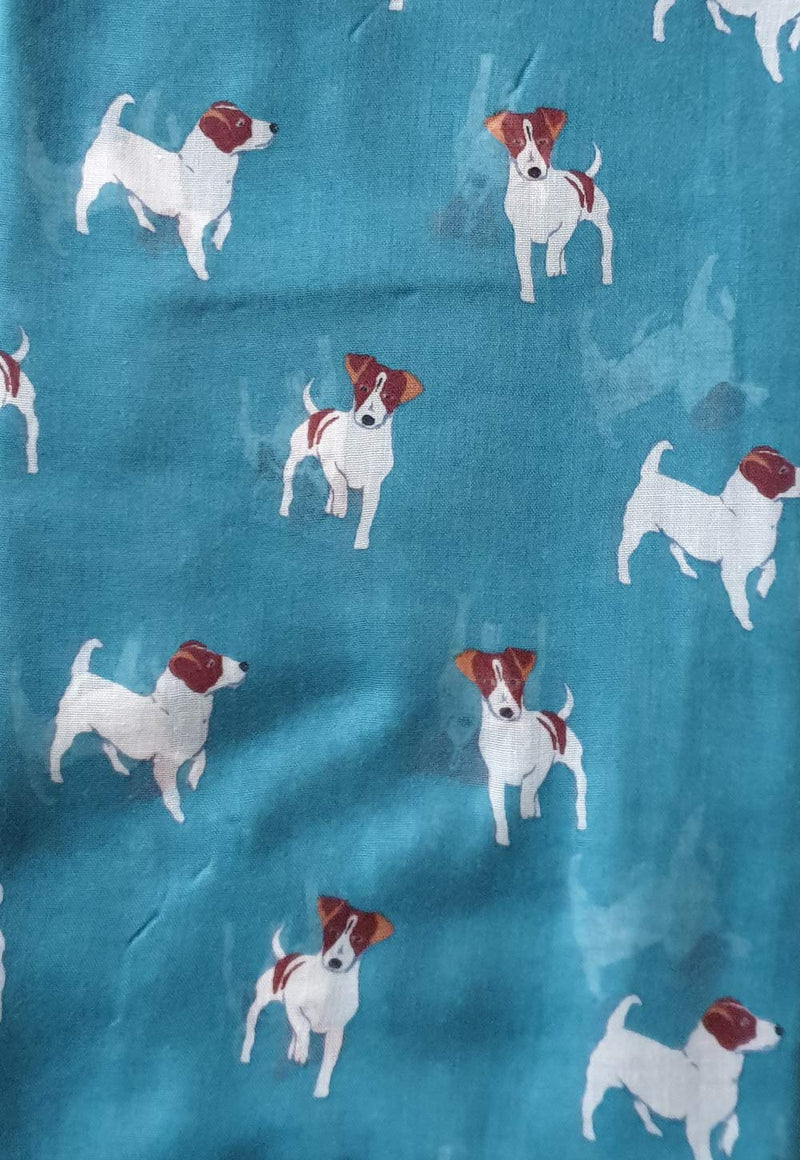 [Australia] - Jack Russell Print Scarf, Dogs Animal Womens Ladies Long Big Puppies GlamLondon Wrap Green Turquoise 