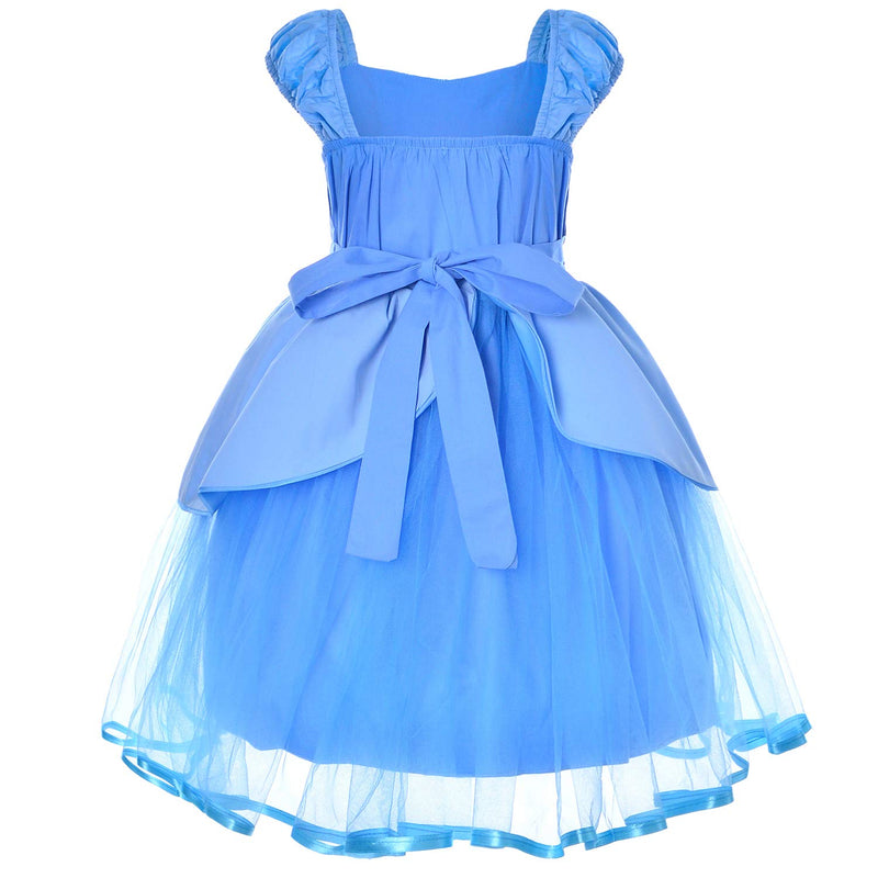 [Australia] - Joy Join Princess Costume Blue Dress for Toddler Girls Dress Up with Gloves,Crown,Wand,Necklace 18-24 Months Blue 32 With Accessories 