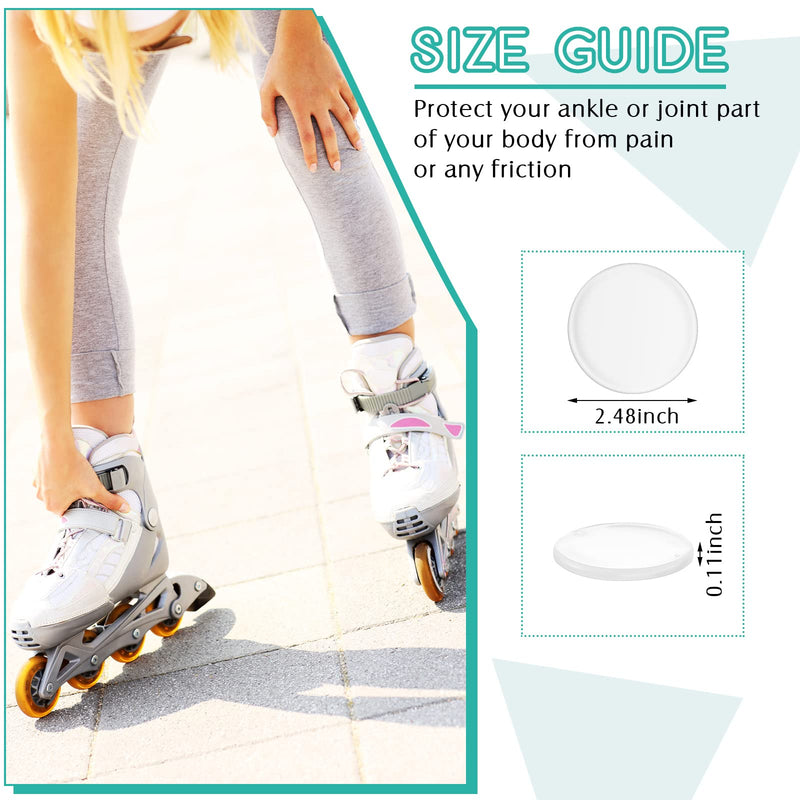 [Australia] - 4 Pieces Cross Ankle Gel Pads Skate Ankle Gel Discs Cushion Pads Ankle Protector Brace Skate Accessories for Ice Skating Riding Ski Ankle Protection, 2.48 Inch 