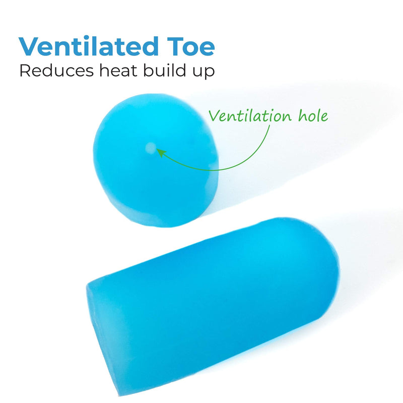 [Australia] - NatraCure Blue Gel Toe Cap and Finger Protector - 6 Pack - (Size: Large/X-Large) - Helps Cushion and Reduce Pain from Corns, Blisters, and Ingrown Nails 