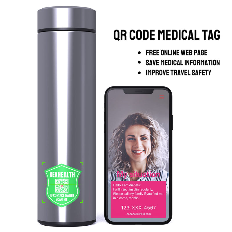[Australia] - KEKHEALTH Insulin Cooler Travel Case 60H 2 Pen Medicine Cooler, TSA Approved Medical Travel Cooler Bag Insulin Pens Diabetic Cooler with QR Medical Tag Online Profile Silver 