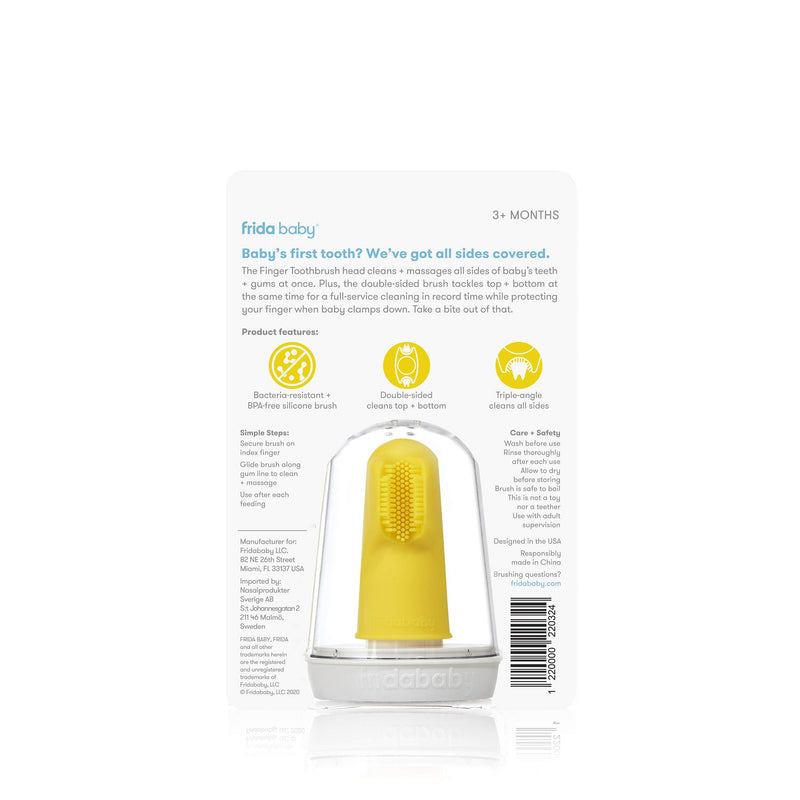 [Australia] - SmileFrida The Finger Toothbrush by Frida Baby, Yellow Finger Toothbrush for Babies (3M+) Single 