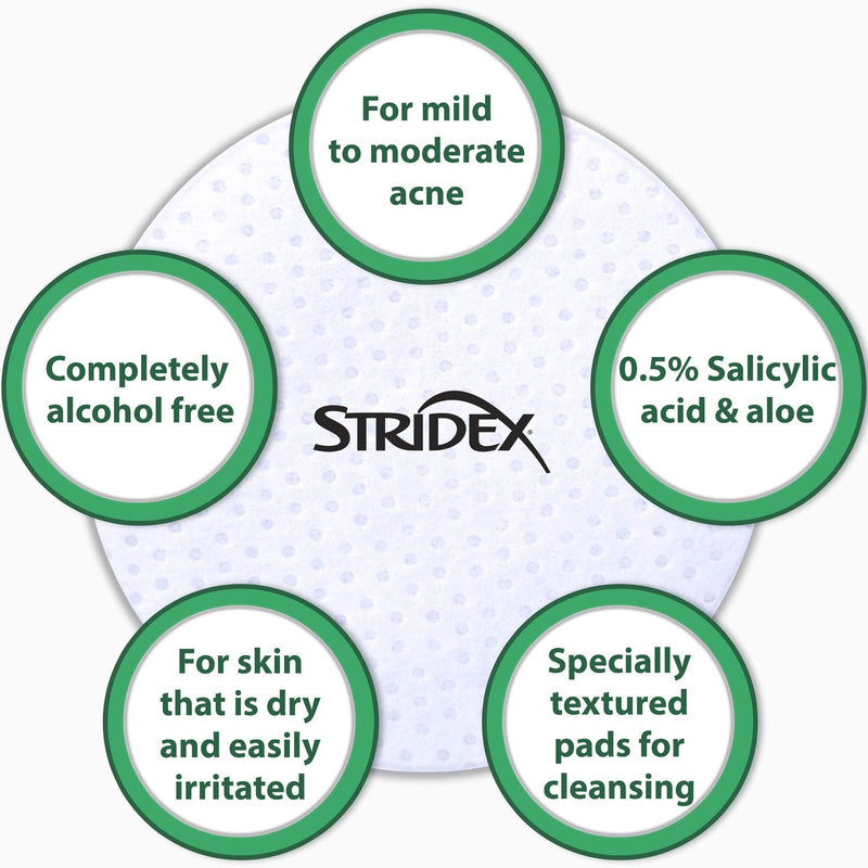 [Australia] - Stridex Medicated Pads, Sensitive, 55 Count 55 Count (Pack of 1) 