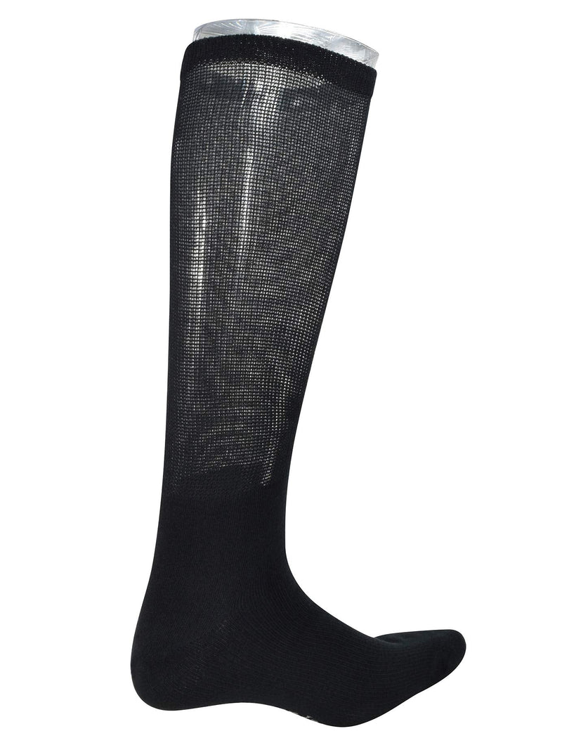 [Australia] - Yomandamor 4 Pairs Mens Over the Calf Compression/Diabetic Dress Socks with Seamless Toe Size 13-15 4 Pairs Black 