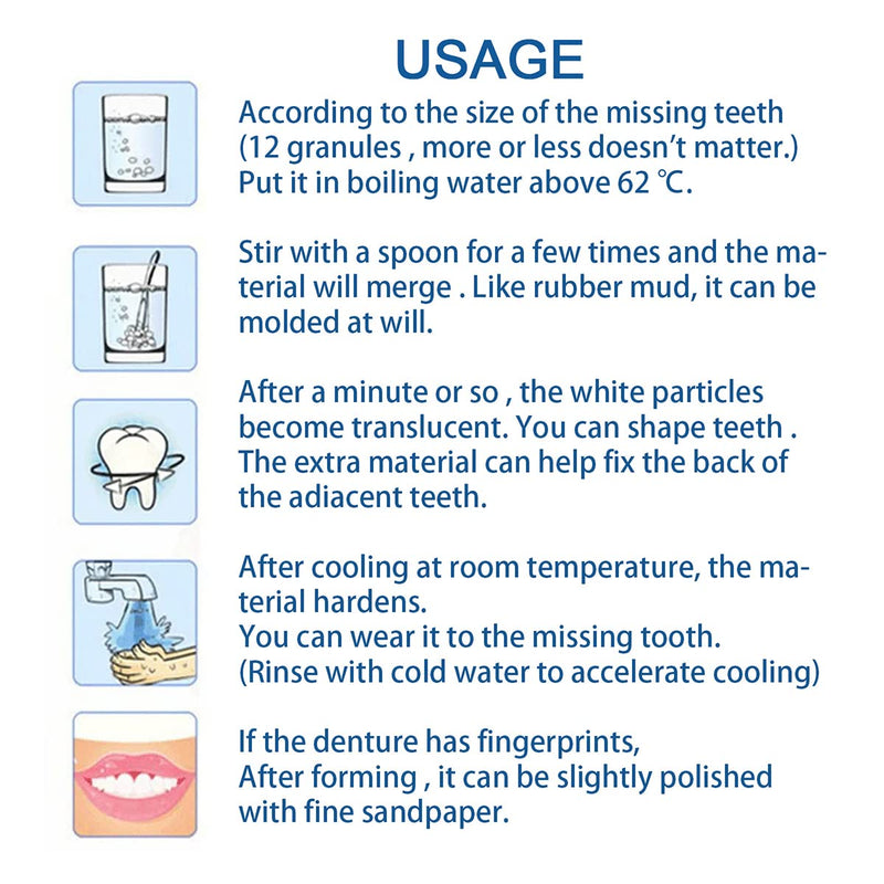 [Australia] - Tooth Repair Kit - Temporary Teeth Replacement Kit for Temporary Restoration of Missing & Broken Teeth Replacement Dentures, DIY Heat Fit Beads… 
