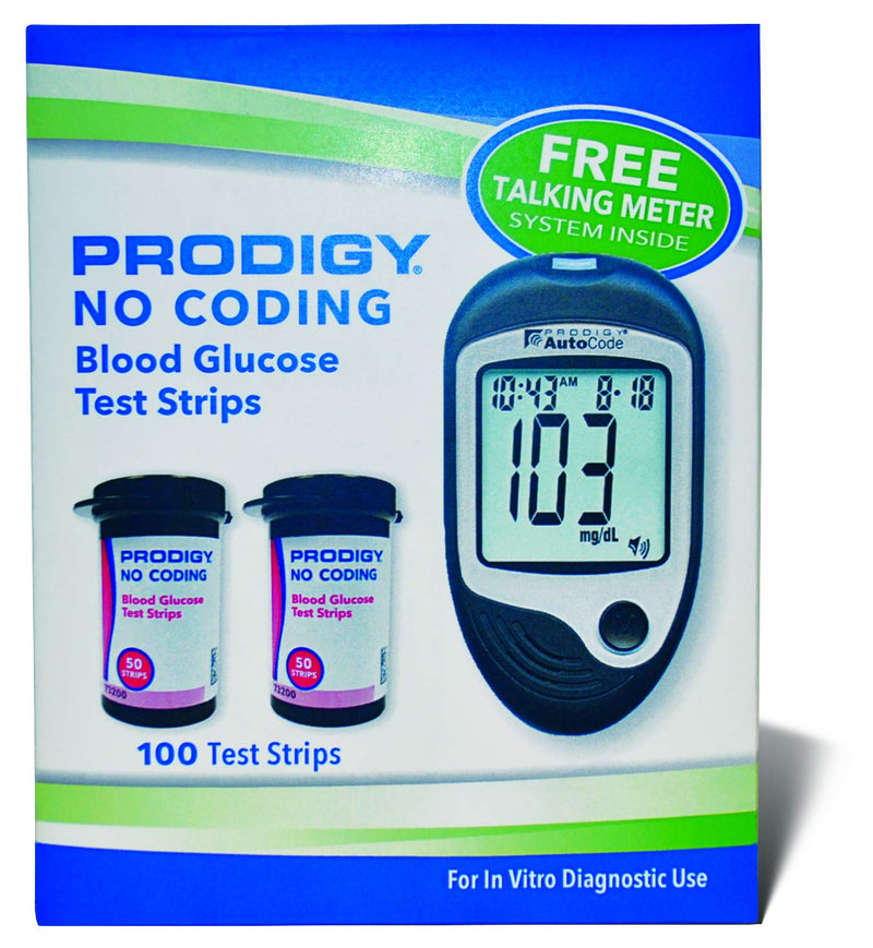 [Australia] - Prodigy Glucose Monitor Kit - Includes Prodigy Meter, 100ct test strips, 10ct Lancets, Lancing device, Carrying Case, Log Book 