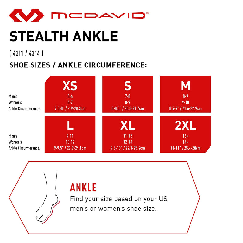[Australia] - McDavid MD4311-01-34 Stealth Ankle Brace w/Flex-Support Stays for Cleats L Large 