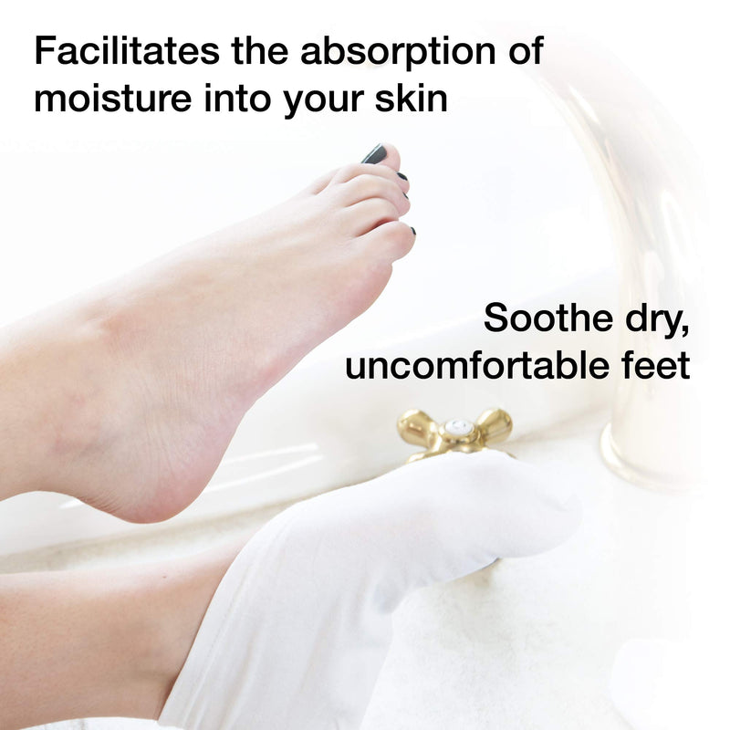 [Australia] - Eurow Cotton Spandex Cosmetic Moisturizing Therapy Socks, White, 2 Pairs 