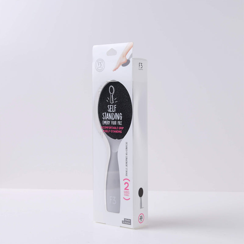 [Australia] - F3 Systems, Self-Standing Emery Foot File, Double-Sided Pedicure Tool, Effective for Cracked Heel, for Wet & Dry Feet, Pedicure, Hygienic Exfoliating, Callus Remover, Foot Scrubber, Professional Care 