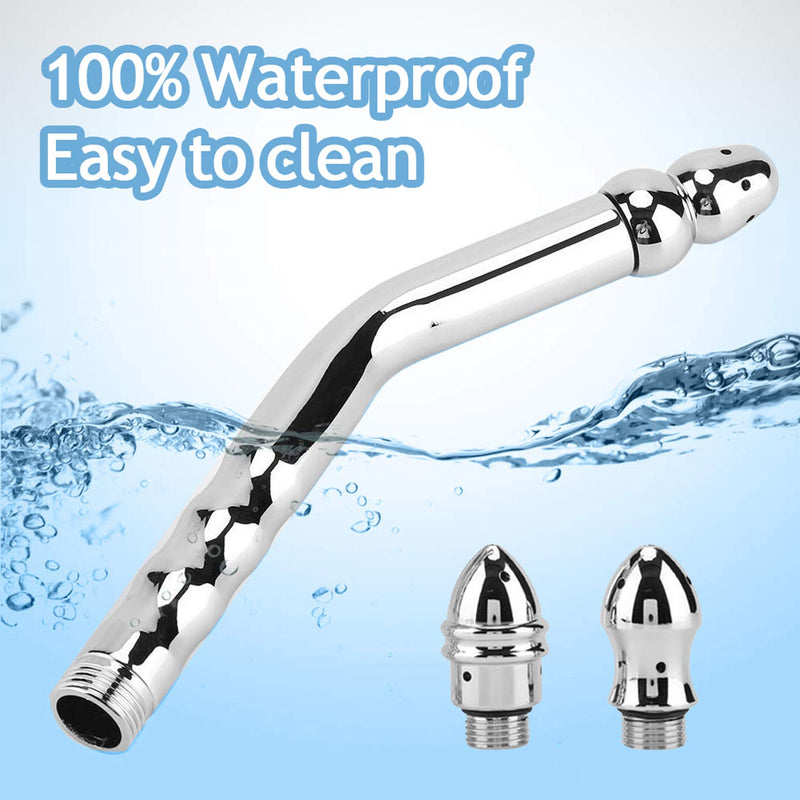 [Australia] - Metal Enema Handheld Shower, Shower 3 Heads Nozzle System for Colonic Cleanse Kit - with 59 inch Hose and Velvet Carry Bag 