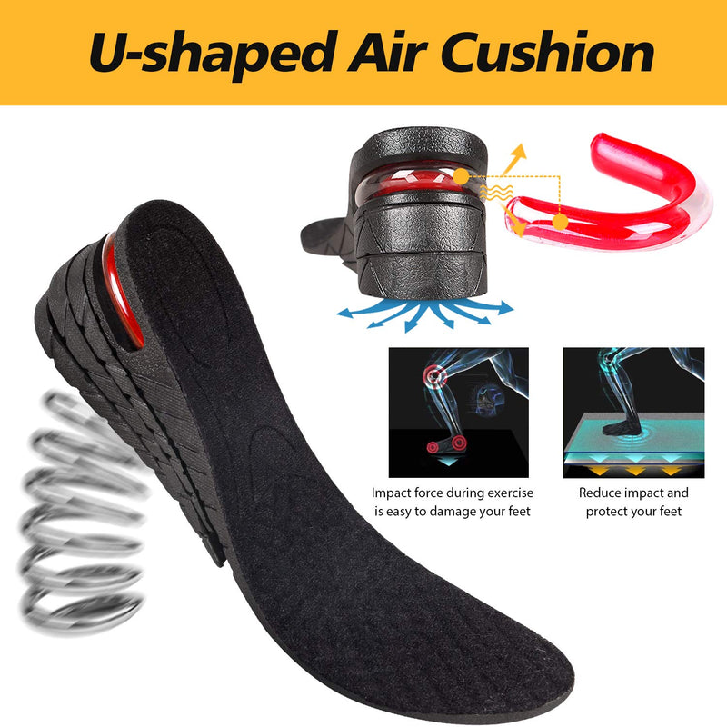 [Australia] - NTSWZYS Shoe Lifts for Men & Women Orthotic Heel Shoe Lifts Kit with Air Cushion Heel Inserts Invisible Height Increase Insoles Variable Height 1.2-3.54Inch 4 Layer 