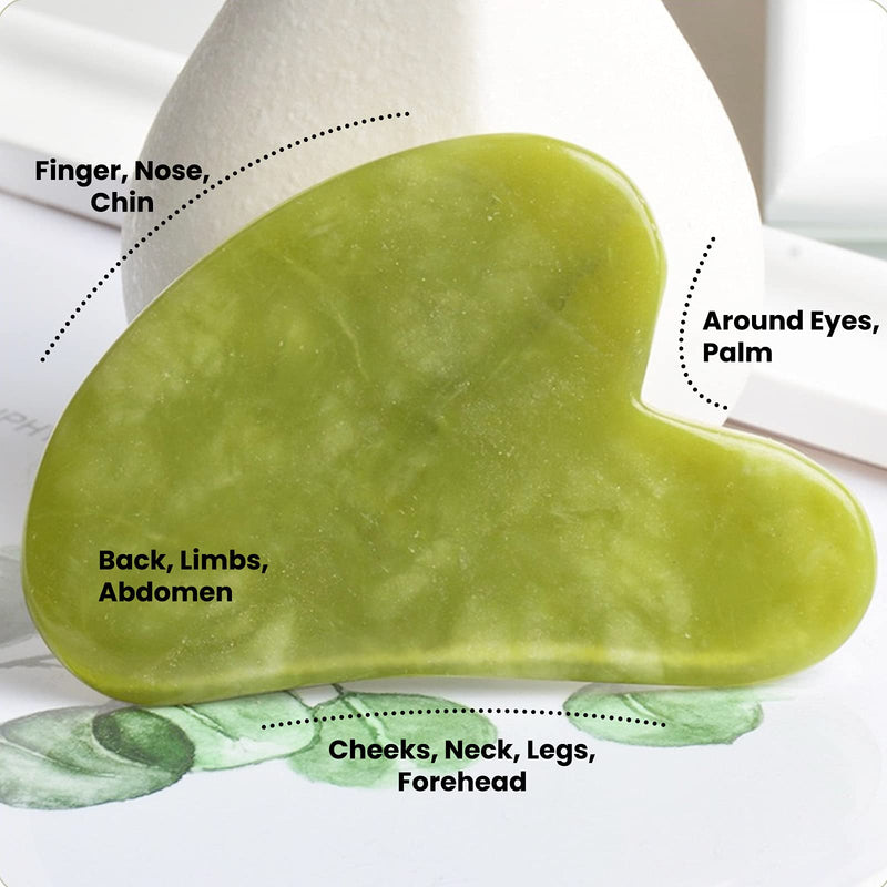 [Australia] - Jade Roller for Face & Gua Sha Facial Tools Skin Roller Massager Tool GuaSha Tool for Face Board Natural Jade Stone 