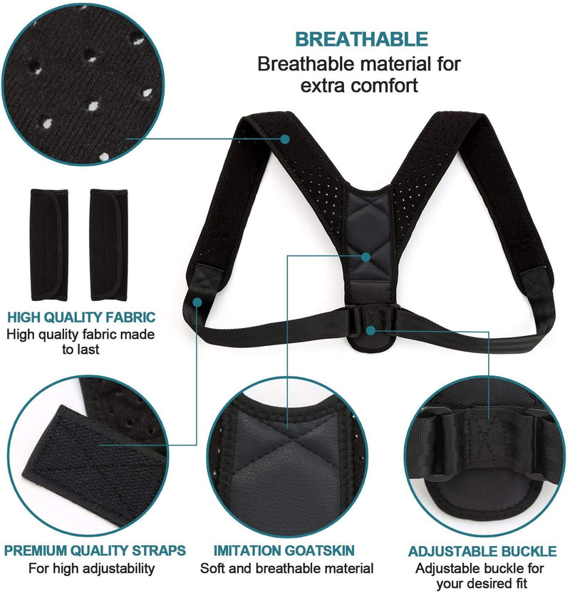 [Australia] - Spinegear Posture Corrector for Men and Women Adjustable Support Upper Back Brace Straightener Spine Alignment Pain Relief Suitable for Size M - L 
