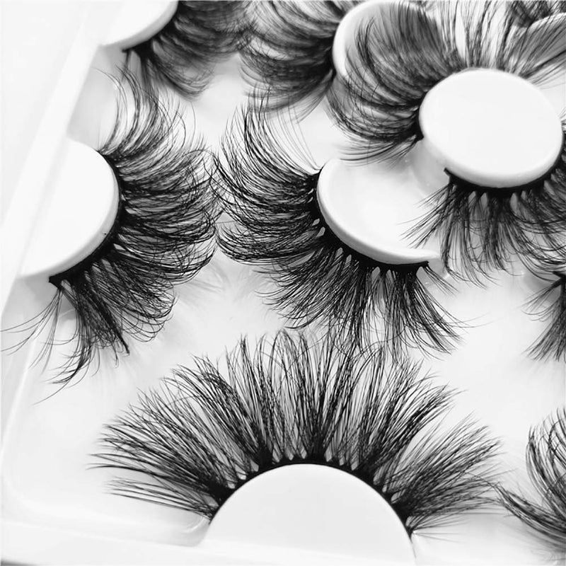 [Australia] - Rykimte 25mm Lashes Faux Mink Strip Eyelashes Handmade Luxurious Volume Fluffy Natural 8D 7 Pairs False Eyelashes 7Pairs C 