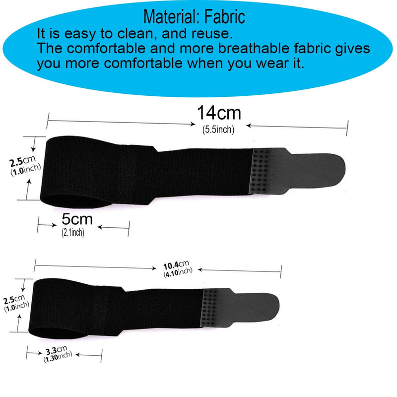 [Australia] - Reppkyh Finger Wraps, Pack of 14 PCS Tapes for Broken, Finger Loops Tapes for Broken Finger Cushion Bandages Splint Straightener Black Fabric Toe 12 Pcs 