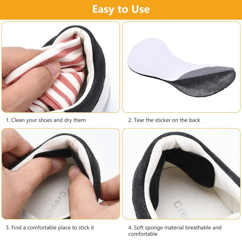 [Australia] - SUSSURRO 8 Pairs High Heel Cushion Pads, Heel Protectors for Shoes, Heel Inserts Filler, Shoe Heel Inserts Suitable for Women and Men(Black & Beige) 