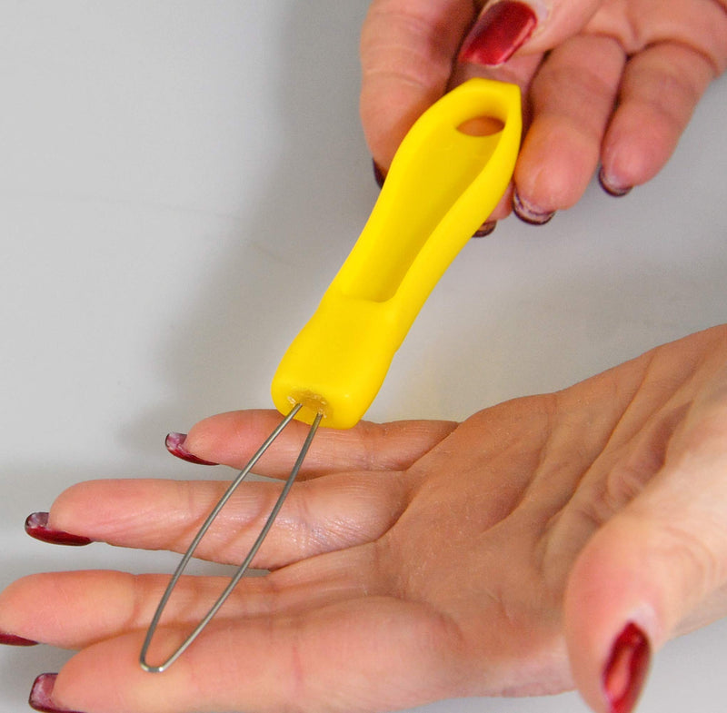 [Australia] - HOME-X Button Hook Helper, Assistance Tool for The Elderly, One-Hand Button Tool- Yellow- 6” L x ¾” W 