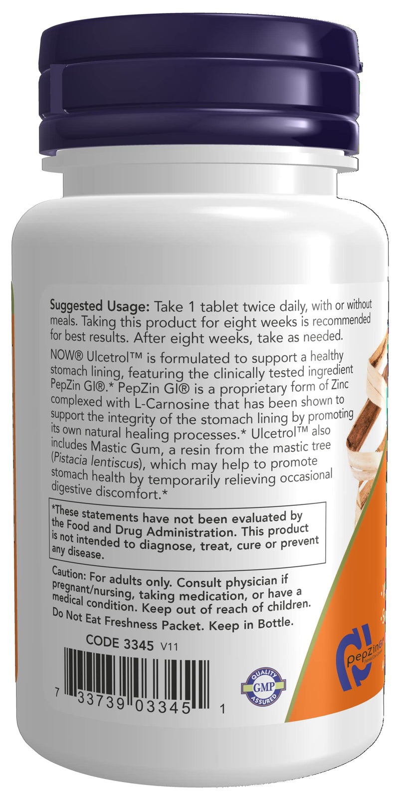 [Australia] - NOW Supplements Ulcetrol™, Digestive Health*, With PepZin GI® & Mastic Gum, Supports Gastric Health*, 60 Tablets 